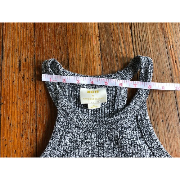 Anthropologie Maeve High Neck Stretch Gray Marled Cropped Tank Top Size Medium - Picture 7 of 9